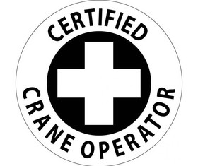 NMC HH34R Certified Crane Operator Hard Hat Label, Adhesive Backed Vinyl, 2" x 2"