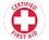 NMC HH35R Certified First Aid Hard Hat Label, Adhesive Backed Vinyl, 2" x 2", Price/25/ package