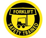 NMC HH42R Forklift Safety Trained Hard Hat Label, Adhesive Backed Vinyl, 2
