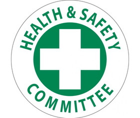 NMC HH46 Health & Safety Committee Hard Hat Emblem, Adhesive Backed Vinyl, 2" x 2"