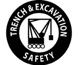 NMC HH54 Trench & Excavation Safety Hard Hat Emblem, Adhesive Backed Vinyl, 2
