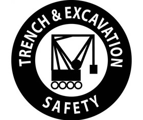 NMC HH54 Trench & Excavation Safety Hard Hat Emblem, Adhesive Backed Vinyl, 2" x 2"