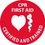 NMC HH55 Cpr First Aid Certified And Trained Hard Hat Emblem, Reflective Vinyl Sheeting, 2