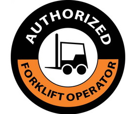 NMC HH63 Authorized Forklift Operator Label, Adhesive Backed Vinyl, 2" x 2"