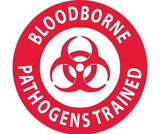NMC HH64R Blood Bourne Pathogens Trained Hard Hat Label, Adhesive Backed Vinyl, 2