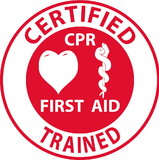 NMC HH65 Certified Cpr First Aid Trained Label, Reflective Vinyl Sheeting, 2