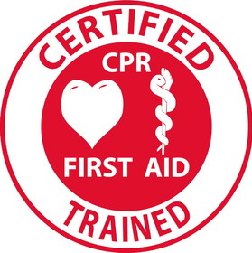 NMC HH65 Certified Cpr First Aid Trained Label, Reflective Vinyl Sheeting, 2" x 2"