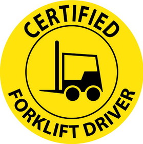 NMC HH66 Certified Forklift Driver Label, Reflective Vinyl Sheeting, 2" x 2"