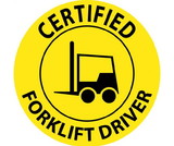 NMC HH66R Certified Forklift Driver Hard Hat Label, Adhesive Backed Vinyl, 2