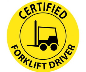 NMC HH66R Certified Forklift Driver Hard Hat Label, Adhesive Backed Vinyl, 2" x 2"