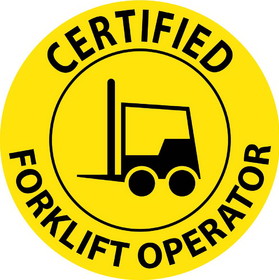 NMC HH67 Certified Forklift Driver Label, Reflective Vinyl Sheeting, 2" x 2"