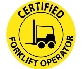 NMC HH67R Certified Forklift Operator Hard Hat Label, PRESSURE SENSITIVE VINYL .002, 2" x 2"