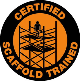 NMC HH68 Certified Scaffold Trained Label, Reflective Vinyl Sheeting, 2" x 2"
