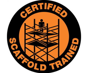 NMC HH68R Certified Scaffold Trained Hard Hat Label, Adhesive Backed Vinyl, 2" x 2"