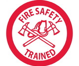NMC HH72R Fire Safety Trained Hard Hat Label, Adhesive Backed Vinyl, 2
