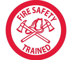 NMC HH72R Fire Safety Trained Hard Hat Label, Adhesive Backed Vinyl, 2" x 2"