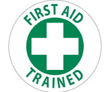 NMC HH73R First Aid Trained Hard Hat Label, Adhesive Backed Vinyl, 2