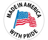NMC HH75 Made In America With Pride Hard Hat Emblem, Adhesive Backed Vinyl, 2