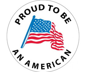 NMC HH76 Proud To Be An American Hard Hat Emblem, Adhesive Backed Vinyl, 2" x 2"