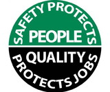 NMC HH80 Safety Protects People Quality Protects Jobs Hard Hat Emblem, PRESSURE SENSITIVE VINYL .002, 2