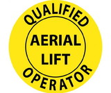 NMC HH84R Qualified Operator Aerial Lift Hard Hat Label, PRESSURE SENSITIVE VINYL .002, 2