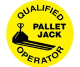 NMC HH85R Qualified Pallet Jack Operator Hard Hat Label, Adhesive Backed Vinyl, 2