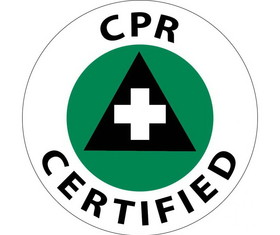 NMC HH88R Cpr Certified Hard Hat Label, Adhesive Backed Vinyl, 2" x 2"