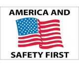NMC HH90 America And Safety First Hard Hat Emblem, Adhesive Backed Vinyl, 2