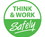 NMC HH91 Think & Work Safely Hard Hat Emblem, Adhesive Backed Vinyl, 2" x 2", Price/25/ package