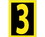 NUMBER- 3- 1.5 HIGH VISIBILITY YELLOW BLACK- PS VINYL