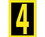 NUMBER- 4- 1.5 HIGH VISIBILITY YELLOW BLACK- PS VINYL