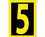 NUMBER- 5- 1.5 HIGH VISIBILITY YELLOW BLACK- PS VINYL
