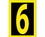 NUMBER- 6- 1.5 HIGH VISIBILITY YELLOW BLACK- PS VINYL