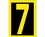 NUMBER- 7- 1.5 HIGH VISIBILITY YELLOW BLACK- PS VINYL