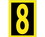 NUMBER- 8- 1.5 HIGH VISIBILITY YELLOW BLACK- PS VINYL