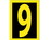 NUMBER- 9- 1.5 HIGH VISIBILITY YELLOW BLACK- PS VINYL