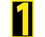 NUMBER- 1- 2.5 HIGH VISIBILITY YELLOW BLACK- PS VINYL