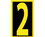 NUMBER- 2- 2.5 HIGH VISIBILITY YELLOW BLACK- PS VINYL
