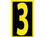 NUMBER- 3- 2.5 HIGH VISIBILITY YELLOW BLACK- PS VINYL