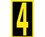 NUMBER- 4- 2.5 HIGH VISIBILITY YELLOW BLACK- PS VINYL