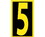 NUMBER- 5- 2.5 HIGH VISIBILITY YELLOW BLACK- PS VINYL