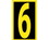 NUMBER- 6- 2.5 HIGH VISIBILITY YELLOW BLACK- PS VINYL