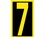 NUMBER- 7- 2.5 HIGH VISIBILITY YELLOW BLACK- PS VINYL