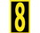 NUMBER- 8- 2.5 HIGH VISIBILITY YELLOW BLACK- PS VINYL