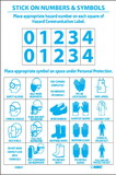 NMC HM41 Personal Protection Numbers & Symbols Right-To-Know Label, Adhesive Backed Vinyl, 6