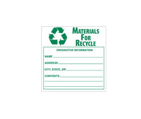NMC HW34 Material For Recycle Hazmat Label