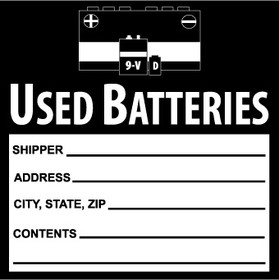 NMC HW37 Used Batteries Hazmat Label