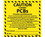 NMC 6" X 6" Vinyl Safety Identification Sign, Caution Contains Pcb's, Price/25/ package