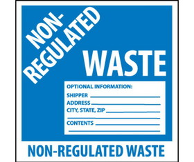 NMC HW9 Non Regulated Waste Hazmat Label