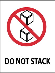 NMC IHL15 Do Not Stack Label, PRESSURE SENSITIVE PAPER, 4" x 3"
